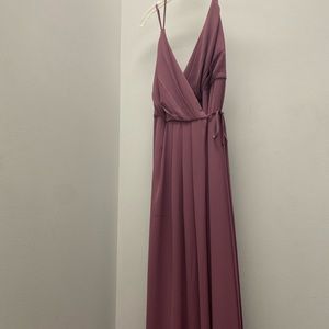 Double strap wrap lavender long dress